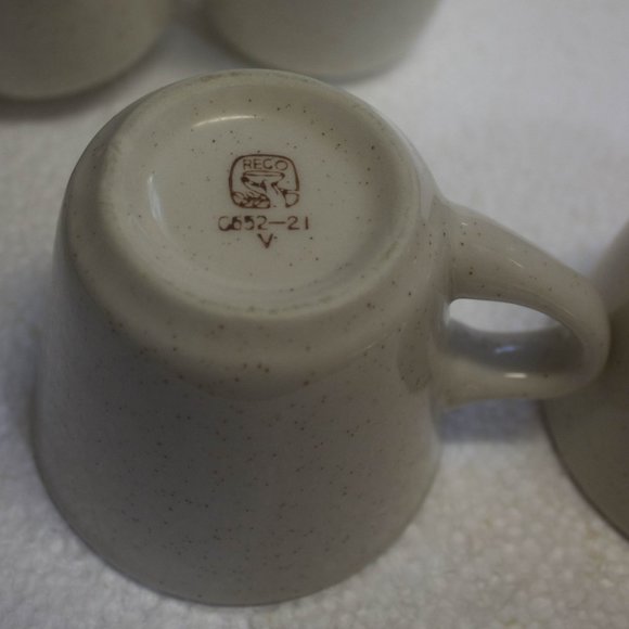 Set of 4 Brown Speckled Restaurant Ware 4 Ounce Rego Coffee Cups - Picture 6 of 11